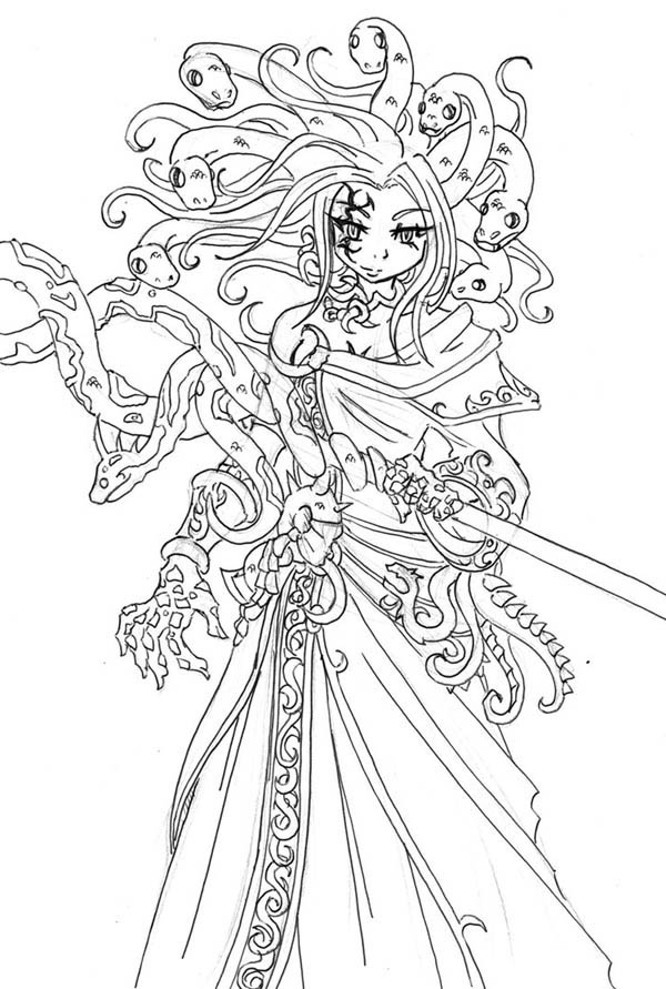 Medusa Coloring Pages 10