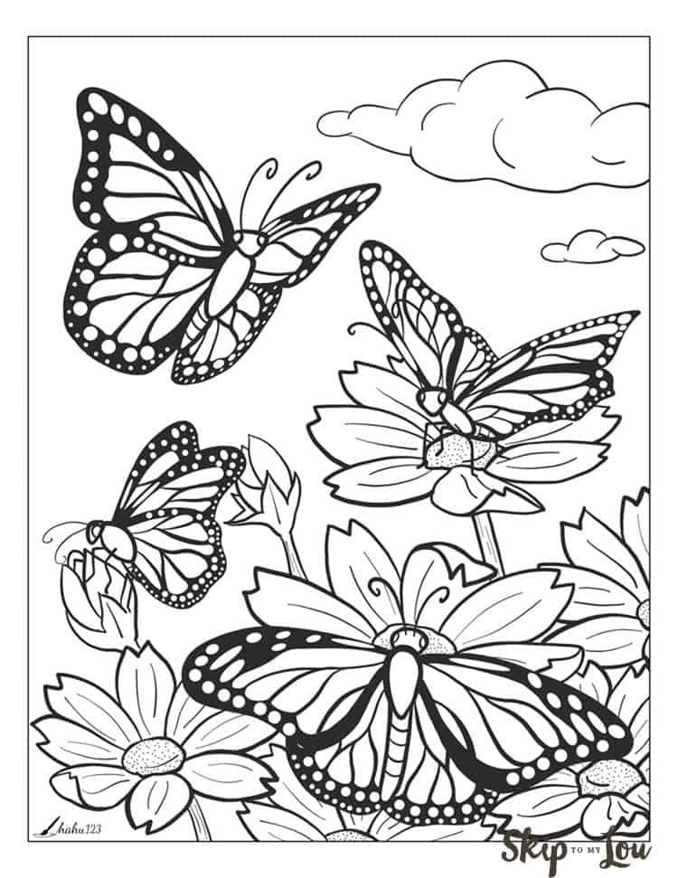 55 Butterflies Coloring Pages Printable 28