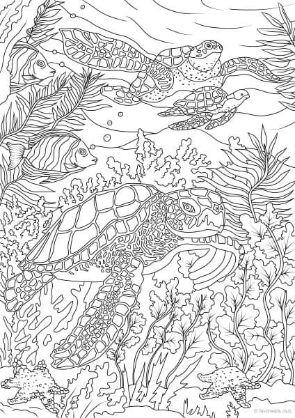 55 Underwater Ocean Coloring Pages For Adults 50