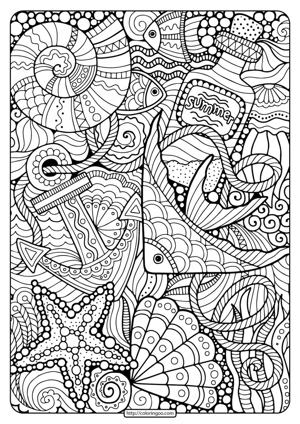 55 Underwater Ocean Coloring Pages For Adults 64