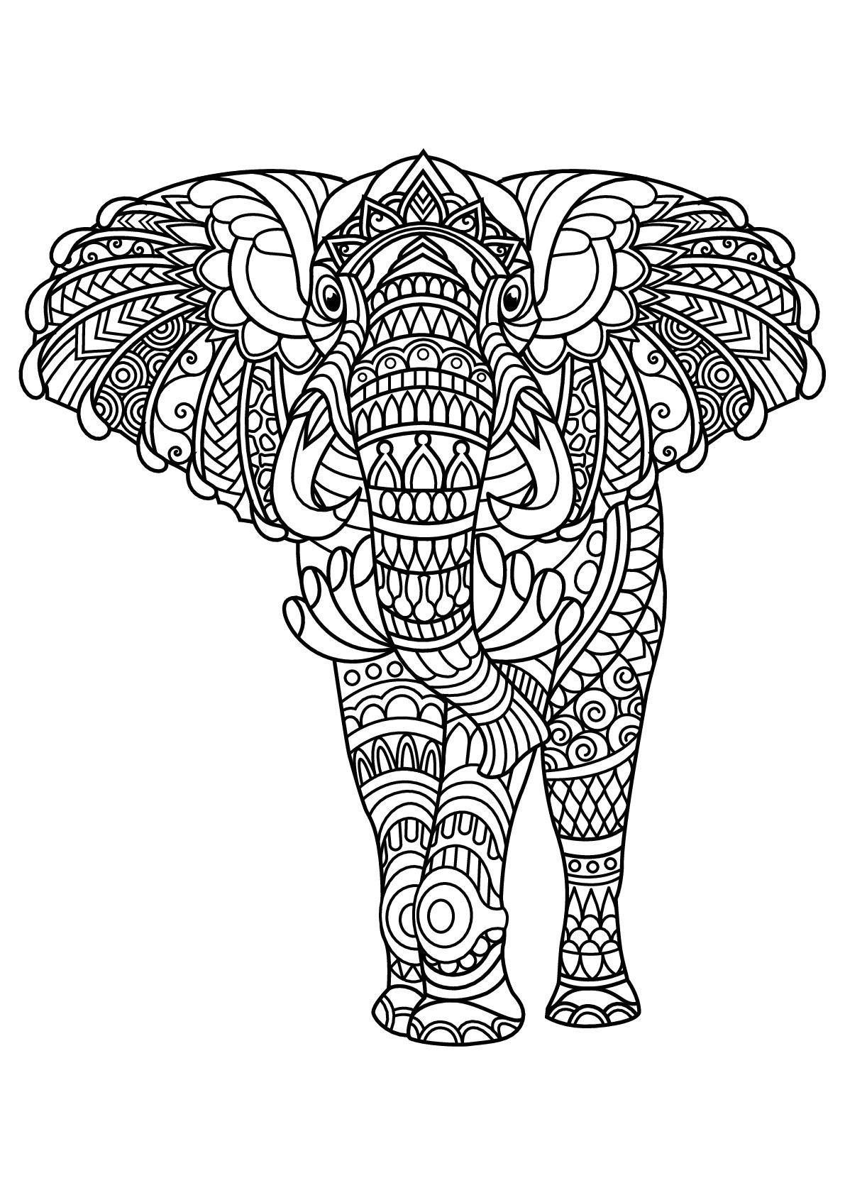 60 Realistic Elephant Coloring Pages 69